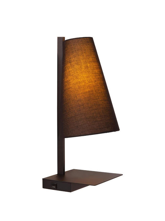 Lucide Lightning Lamp Wall with Socket E27 with USB Port Black