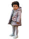 Kids' Casual Jacket with Hood Brown-gold