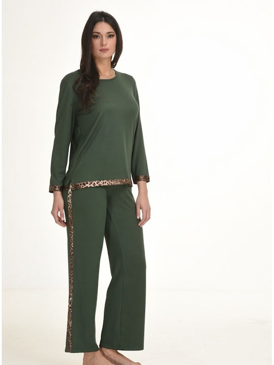 Primavera Winter Damen Pyjama-Set Grün