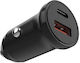 Fixed Auto-Ladegerät 20W mit Anschlüssen 1xUSB-A 1xUSB-C Schwarz Farbe