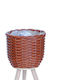 Atmosphera Mod Plant Pot Rattan Brown with Stand 20x20cm