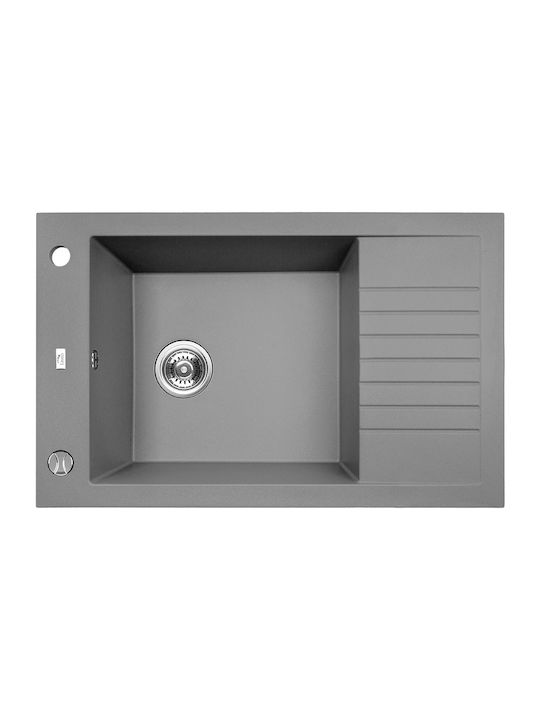 Laveo Drop-In Spüle aus Verbundgranulat B78xT50cm Gray