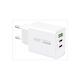 Remax Charger Without Cable with USB-A Port and 2 USB-C Ports 45W Whites (RP-U139)