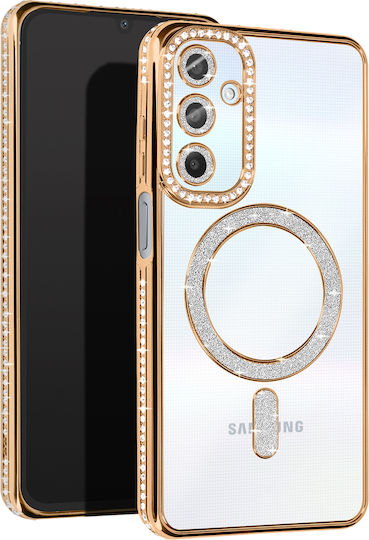 Avizar Diamond Case Samsung Galaxy A25 Magsafe Around Strass Gold
