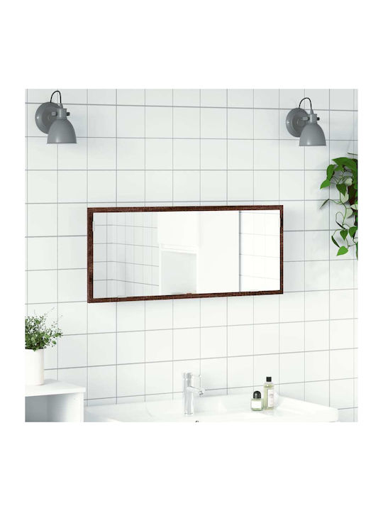 vidaXL Badezimmerspiegel LED mit Länge 100cm Braun