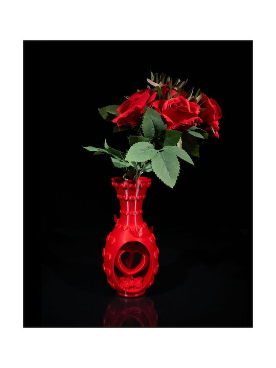 3D Art Shop Διακοσμητικό Βάζο Κόκκινο 9.5x7xΥ19cm
