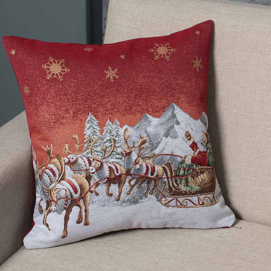 Cotone Weihnachtsdekorativer Kissenbezug Quadratisch 45x45cm
