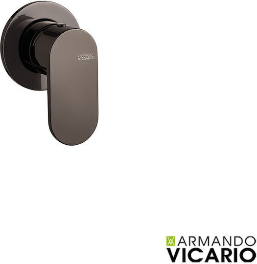 Armando Vicario Slim Built-in Mixer & Shower Head Set for for Bathroom Sink 1 Exit Inox Black
