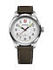 Men's Watch Battery with Black Leather Strap