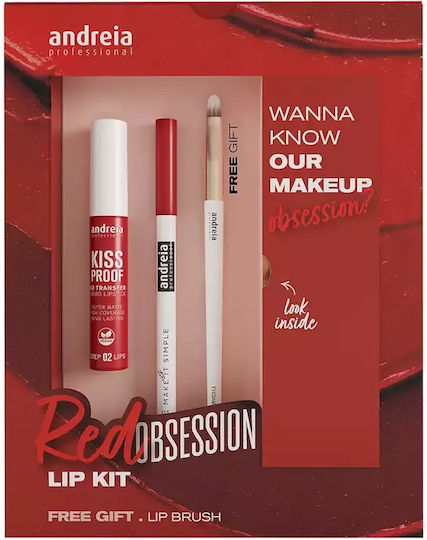 Andreia Professional Red Obsession Set de machiaj pentru față și corpBuze 3buc