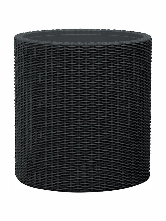 Large Gray Cylinder Flower Pot