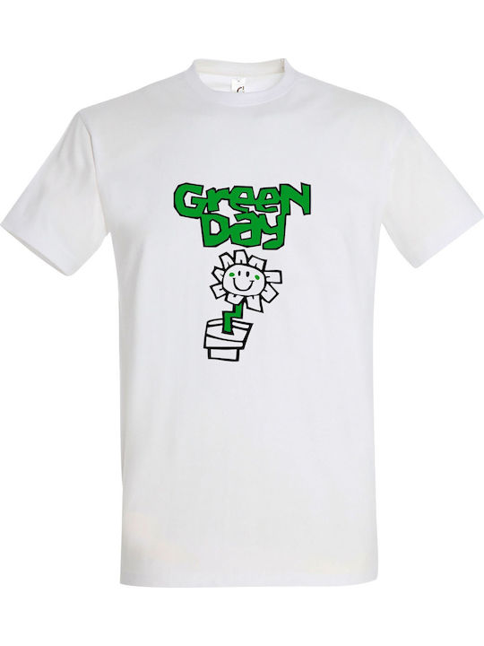 Kerplunk Flower Green Day T-shirt Λευκό Βαμβακερό
