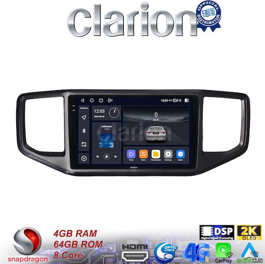 Clarion Car Audio System for Volkswagen Amarok 2017 > 2021 (Bluetooth/USB/WiFi/GPS/Apple-Carplay/Android-Auto)