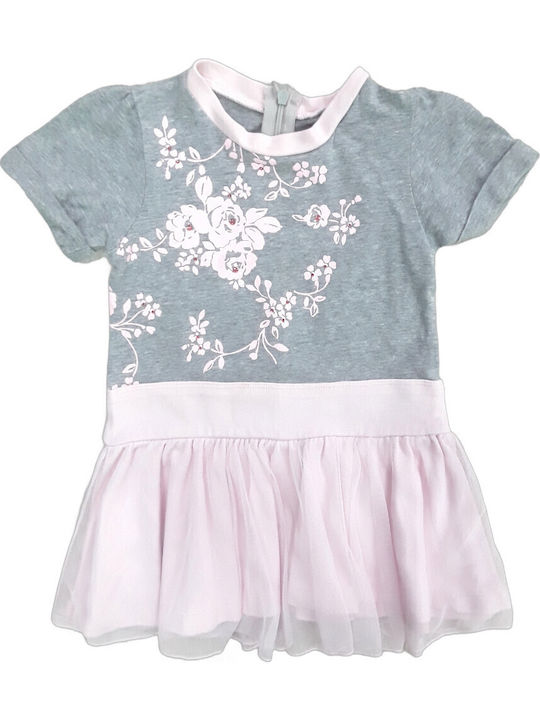 Kinderkleid Kurzärmelig Tüll Pink, Grey