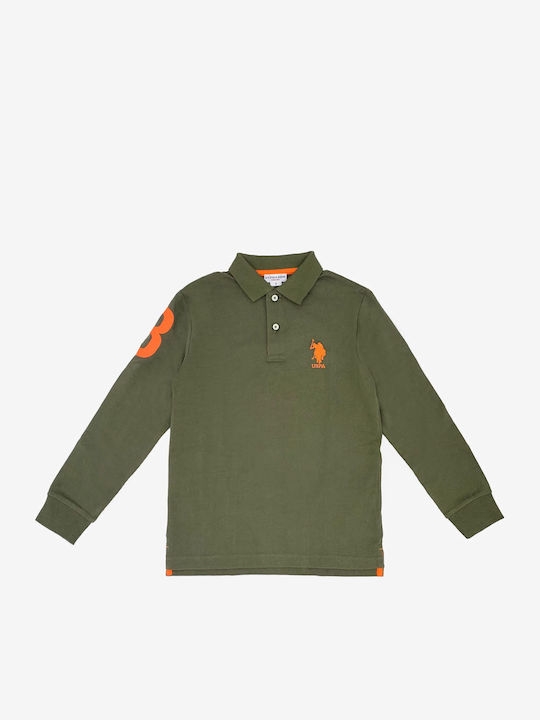 Kinderpolo Langarm Verde Marrone Luca