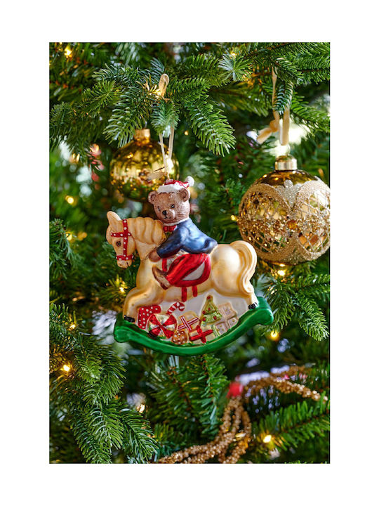 Hanging Hanging Ornament Bear Glass Brown 10.3x...