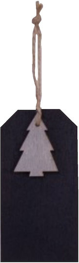 Hängendes Ornament Etikett Hölzern Schwarz