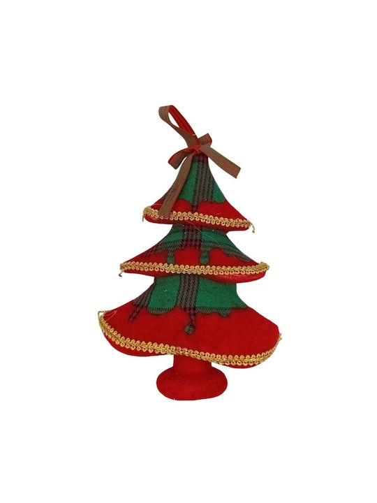 Hanging Ornament Tree Plastic Red 15x20cm