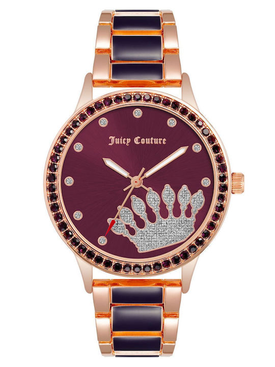 Juicy Couture Women's Watch with Pink Gold Metal Bracelet