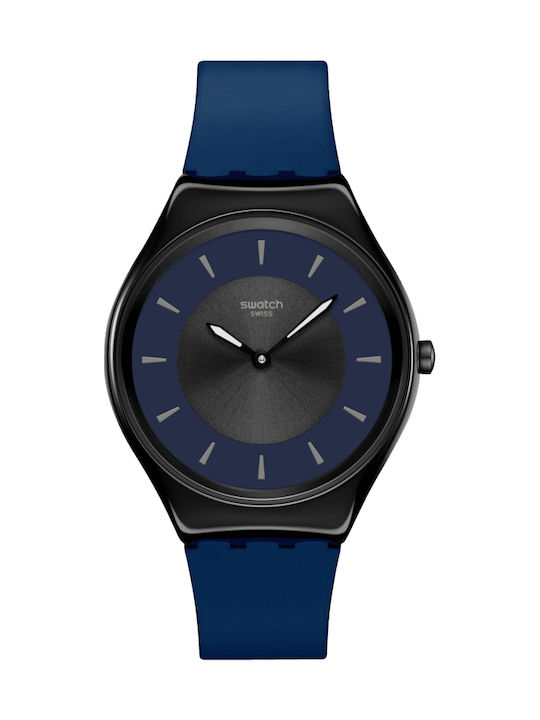 Swatch Duet At Dusk Men's Watch Battery with Blue Rubber Strap