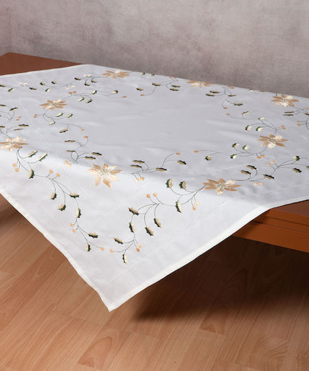 Silk Fashion Χριστουγεννιάτικο Τραπεζομάντηλο Υφασμάτινο Καρέ 135x135εκ.