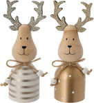 Weihnachtliche Holz Figur Hirsche Länge 8cm Dek...