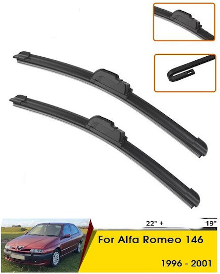 Bosch Aerotwin Front Wiper Blades Set 3398000005 Alfa Romeo 146 1994-2001 Front Set 55cm 48cm 22" + 19" 2 Pieces