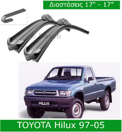 Bosch Aerotwin 3398000024 Front Set Wiper Blades for Toyota Hilux N140 N150 N160 N170 1997-2005 Set 43cm 43cm 17" & 17" 2 Pieces