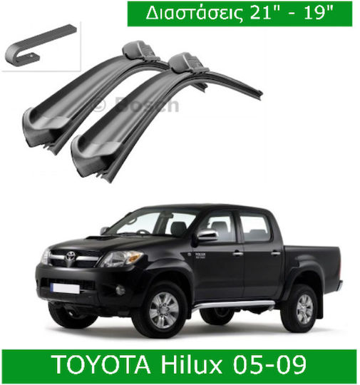 Bosch Aerotwin 3398000025 Front Set Wiper Blades for Toyota Hilux 2005-2009 Set 53cm 48cm 21" & 19" 2 Pieces