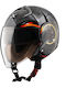 Axor Striker Hitman Black/Grey Κράνος Μηχανής Jet ECE 22.06 1150gr με Sunvisor