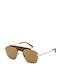 Belstaff Unisex Sunglasses with Gold Metal Frame and Brown Lens