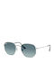Ray Ban Hexagonal Unisex Ochelari de soare cu Argintiu Cadru și Albastru Degradati Oglindă Lentilă RB3548N 003/3M