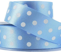 Fabi Polka Dot Ribbon 25mm X 20m Sky Blue
