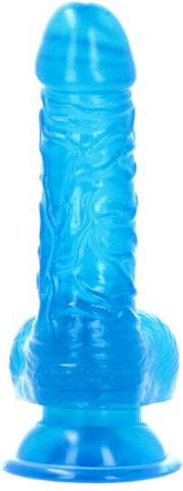 Toyz4lovers Glass Dildo with Balls and Suction Cup Blue 13cm