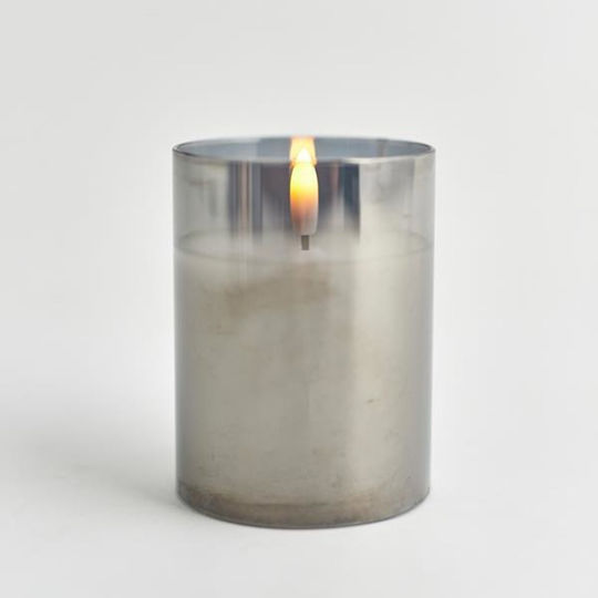 Eurolamp Christmas Glass Gray Battery Candle 10x7.5cm 2pcs