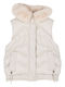 Kids' Casual Jacket Sleeveless with Hood Beige