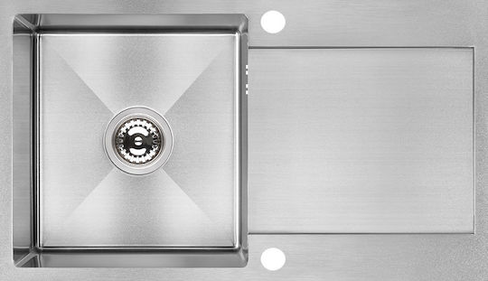 Laveo Marmara Ένθετος Νεροχύτης Inox Brushed Μ76xΠ44cm Ασημί