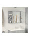 vidaXL Badezimmerspiegel aus Spanplatte mit Regal & Schrank 80x20.5cm Gray