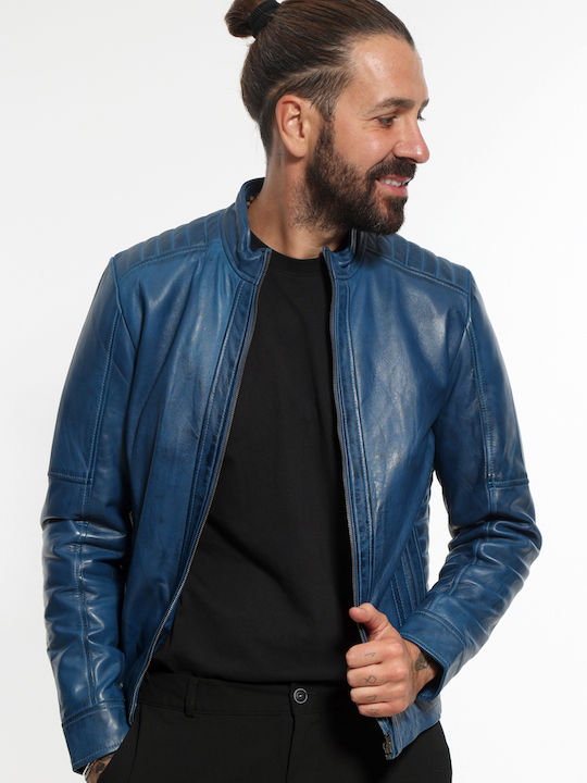Newton Leather Leather Jacket Biker Blue