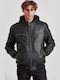 Faux Leather Jacket Biker Black