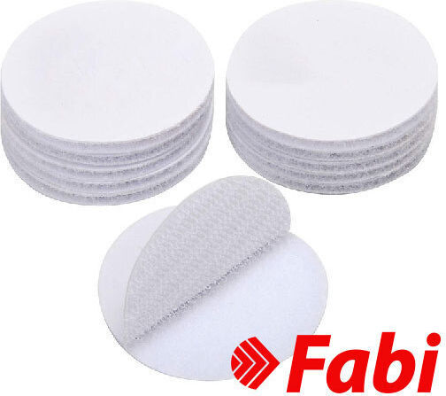 Velcro Στρόγγυλο 20mm 20 Ζεύγη Αυτοκόλλητο Λευκό
