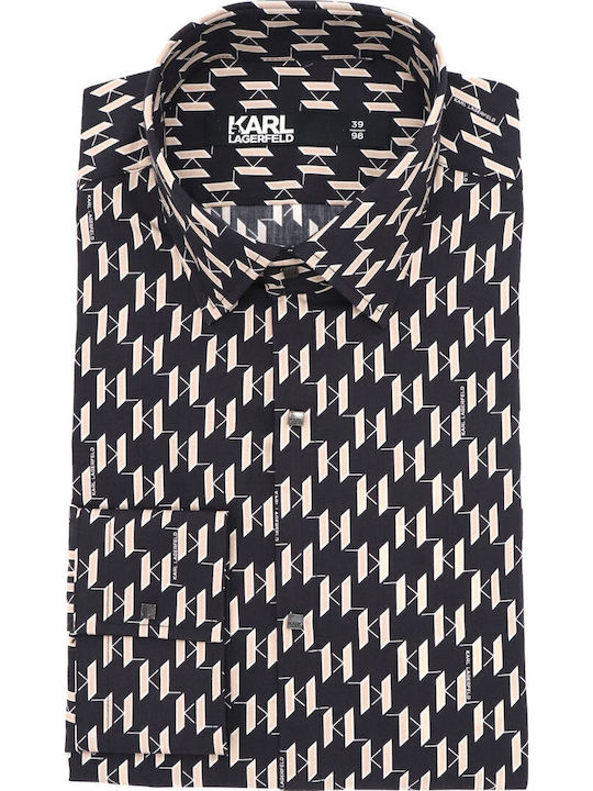Long-sleeved Shirt Black-beige