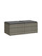 Zweisitziges Sofa Außenbereich Rattan mit Kissen 55x55x37cm