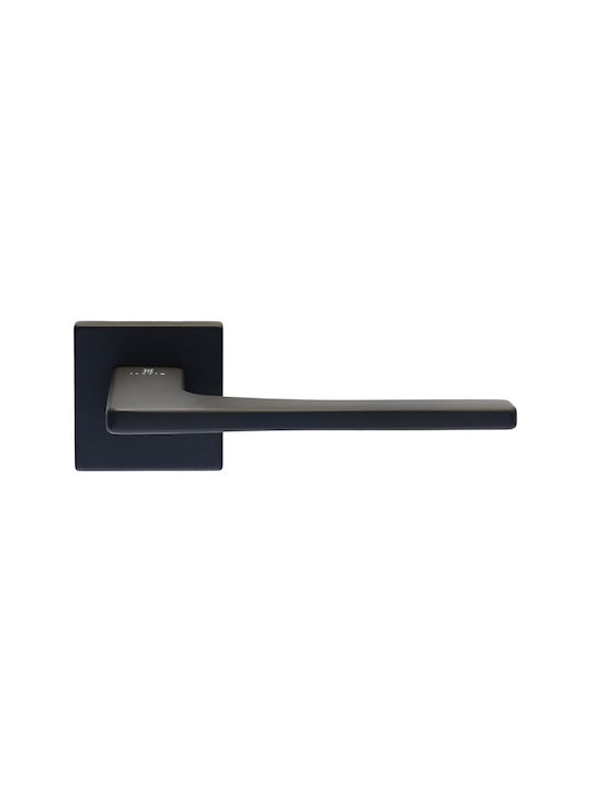 Ilavio 2846 Matte Black Rosette Door Handles Security Set for Front Door