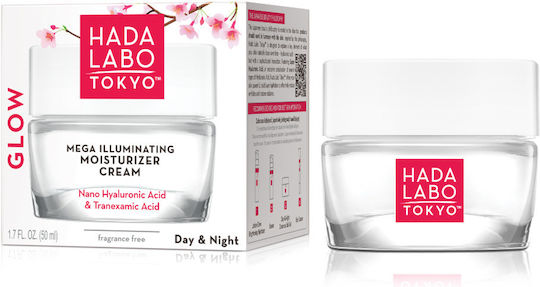 Hada Labo Tokyo Glow Light Κρέμα Προσώπου για Ενυδάτωση, Αντιγήρανση & Λάμψη με Υαλουρονικό Οξύ 50ml