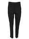 Women's Fabric Trousers with Elastic Slim Fit Black