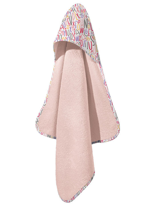Guy Laroche Baby Bath Towel-Bathrobe Hooded Pinky 75x75cm