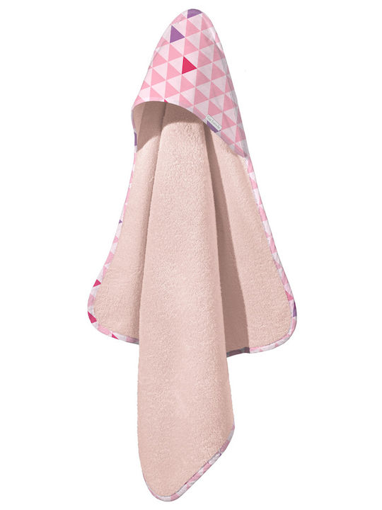 Guy Laroche Baby Hooded Bath Towel with Hood Two 2 Twenty Pink 75x75cm