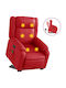 Relax Armchair Massage with Footstool from Leatherette Red 77x95x99cm