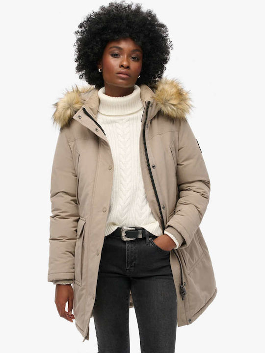 Superdry D3 Ovin Everest Faux Μακρύ Γυναικείο Μ...